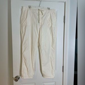 J. Crew NWT relaxed drawstring waist lightweight pants in natural.